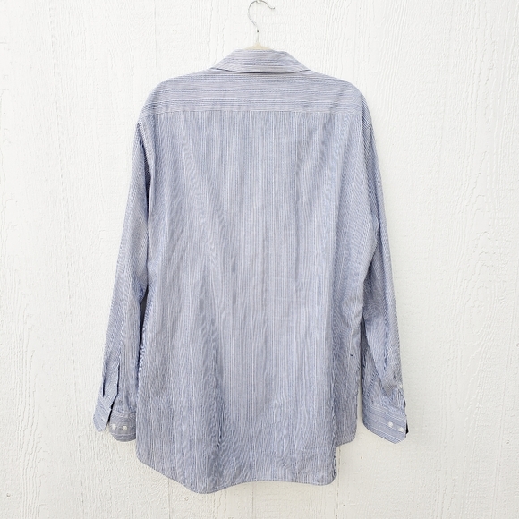 Christian Aujard Paris Navy Striped Button Up Top 2XLT - Picture 2 of 4